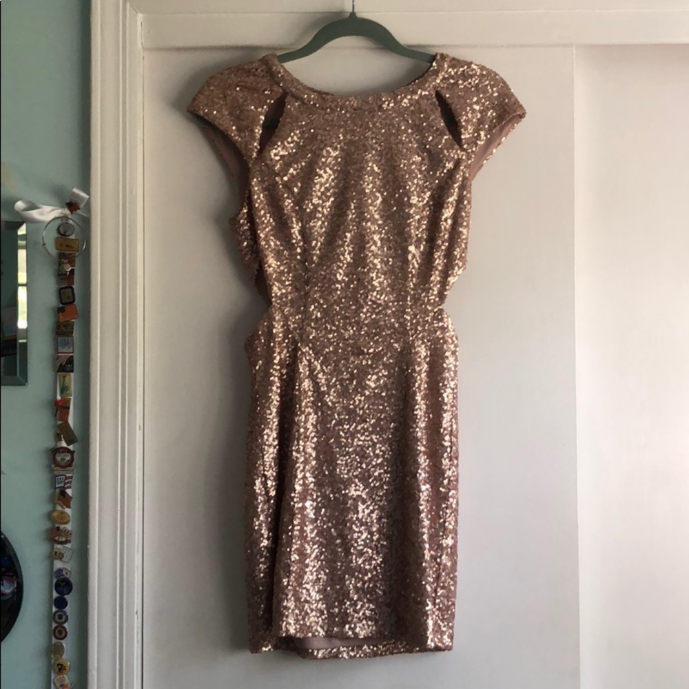 Trixxi Size 3 Cream/Rose Sequin Dress- worn once